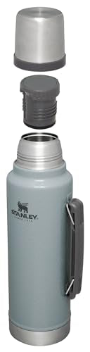Stanley Classic Legendary Vacuum Bottle 1.5 qt | Wide Mouth with Leakproof Cup Lid | Keep Drinks Hot or Cold | Packable for Travel | Insulated Stainless Steel Thermos | BPA-Free | Hammertone Silver