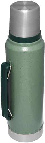 Thumbnail for Stanley Classic Legendary Vacuum Bottle 1.1 qt | Wide Mouth with Leakproof Cup Lid | Keep Drinks Hot or Cold | Packable for Travel | Insulated Stainless Steel Thermos | BPA-Free | Hammertone Green