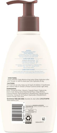 Thumbnail for Aveeno Sheer Hydration Daily Moisturizing Fragrance-Free Lotion with Nourishing Prebiotic Oat, Fast-Absorbing Body Moisturizer for Dry Skin with Lightweight, Breathable Feel, 12 fl. oz (Pack of 2)