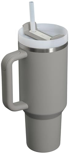 Stanley Quencher H2.0 Tumbler with Handle and Straw 40 oz | Flowstate 3-Position Lid | Cup Holder Compatible for Travel | Insulated Stainless Steel Cup | BPA-Free | Ash