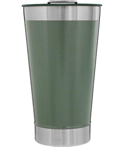 STANLEY Stay-Chill Beer Pint 16 oz | Wide Mouth Lid | Built-In Bottle Opener | Beer Tumbler Cup | Insulated Stainless Steel Pint Glass | BPA-Free | Hammertone Green