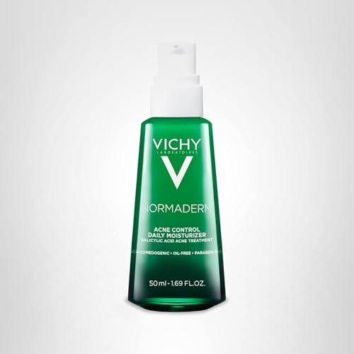 VICHY Normaderm Acne Control Daily Moisturizer, Oil Free Acne Moisturizer For Face, Max Strength 2% Salicylic Acid + Hyaluronic Acid + Vitamin C, Targets Blackheads, Blemishes & Enlarged Pores