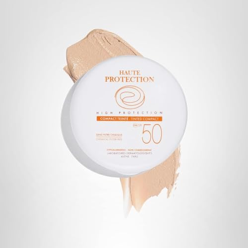 Avène High Protection Beige Tinted Compact, Broad Spectrum SPF 50+, UVA/UVB Blue Light Protection, Tinted sunscreen, 100% Mineral, Water Resistant, Does Not Contain Avène Thermale Spring Water 0.35 Oz