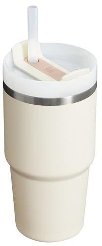 Stanley Quencher H2.0 Tumbler with Straw 20 oz | Flowstate 3-Position Lid | Cup Holder Compatible for Travel | Insulated Stainless Steel Cup | BPA-Free | Cream 2.0