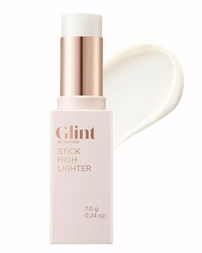 Glint Stick Highlighter (Milky Moon, 0.24oz) - Multi-Use Illuminator Stick by LG Beauty. Creamy & Blendable Color.