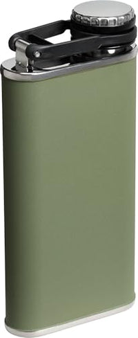 Thumbnail for Stanley Classic Easy Fill Wide Mouth Flask 8 oz | Leakproof Hip Flask | Hinge Connected Never Lose Cap | Insulated Stainless Steel Liquor Container | BPA-Free | Dried Pine