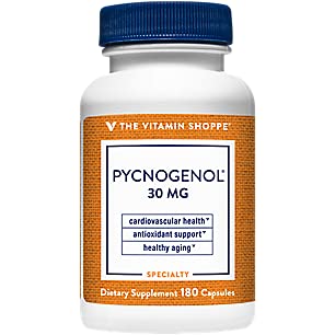Pycnogenol 30mg Antioxidant That Supports Cardiovascular, Skin Cellular Health (French Maritime Pine Bark Extract) (180 Capsules) by The Vitamin Shoppe