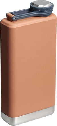 Thumbnail for Stanley Adventure Pre-Party Flask 8 oz | Leakproof Hip Flask | Hinge Connected Never Lose Cap | Insulated Stainless Steel Liquor Container | BPA-Free | Toast