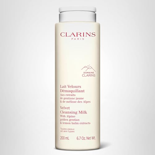 Clarins Velvet Cleansing Milk | Award-Winning | Cleanses, Hydrates and Balances Skin's Microbiota | Dermatologist Tested | Ophthalmologist Tested | Colorant-Free | All Skin Types | 6.7 Ounces