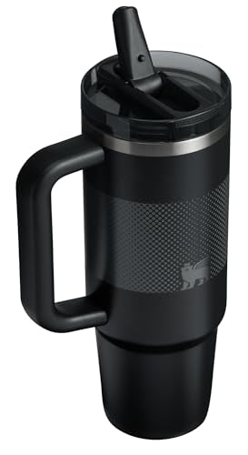 STANLEY Quencher ProTour Flip Straw Tumbler with Leakproof Lid 30 oz | Built-In Straw and Handle | Cup Holder Compatible for Travel | Insulated Stainless Steel Cup | BPA-Free | Black Fade