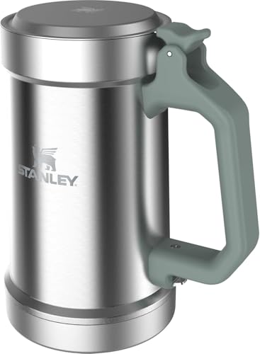 STANLEY Classic Bottle Opener Beer Stein 24 oz | Flip Up Lid and Heavy Duty Handle with Built In Bottle Opener | Insulated Stainless Steel Beer Mug | BPA-Free | Stainless Steel Shale