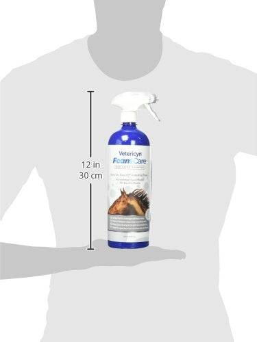 Vetericyn FoamCare Medicated Horse Shampoo | Sprayable Equine Shampoo with Ketoconazole for Healing Relief from Itchy Skin, Fungal Issues, Ring Worm, and More. 32 fl oz.