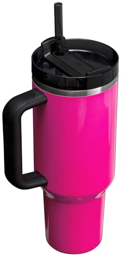 STANLEY Quencher H2.0 Tumbler with Straw 40 oz | Flowstate 3-Position Lid | Cup Holder Compatible for Travel | Insulated Stainless Steel Cup | BPA-Free | Electric Pink
