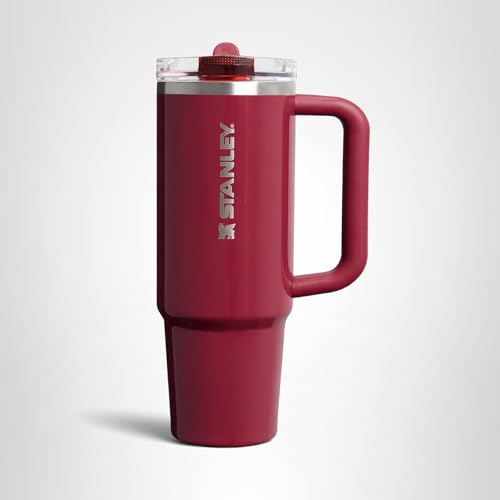 STANLEY Quencher ProTour Flip Straw Tumbler with Leakproof Lid 30 oz| Built-in Straw & Handle | Cupholder Compatible for Travel | insulated Stainless Steel Cup | BPA-Free | Cranberry Gloss