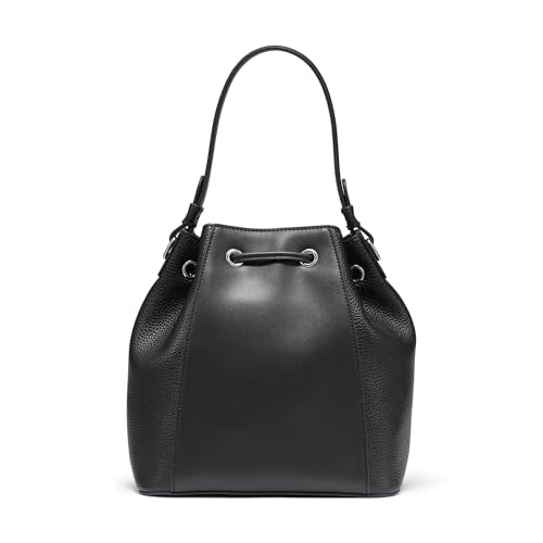 Karl Lagerfeld Paris Adele Bucket Bag, Black/Silver