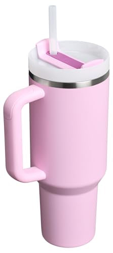 STANLEY Quencher H2.0 Tumbler with Handle and Straw 40 oz | Flowstate 3-Position Lid | Cup Holder Compatible for Travel | Insulated Stainless Steel Cup | BPA-Free | Cherry Blossom