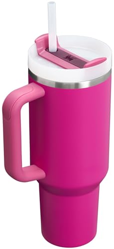 Stanley Quencher H2.0 Tumbler with Handle and Straw 40 oz | Flowstate 3-Position Lid | Cup Holder Compatible for Travel | Insulated Stainless Steel Cup | BPA-Free | Fuchsia