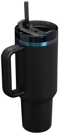 Thumbnail for Stanley Quencher H2.0 Tumbler with Handle and Straw 40 oz | Flowstate 3-Position Lid | Cup Holder Compatible for Travel | Insulated Stainless Steel Cup | BPA-Free | Black Chroma