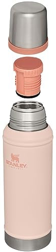 Stanley Classic Legendary Vacuum Bottle 1.0 qt | Wide Mouth with Leakproof Cup Lid | Keep Drinks Hot or Cold | Packable for Travel | Insulated Stainless Steel Thermos | BPA-Free | Limestone