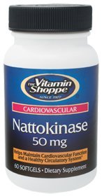 The Vitamin Shoppe Nattokinase 50MG, A Systematic Enzyme That May Help Maintain Cardiovascular Function and Support a Healthy Circulatory System (60 Softgels)