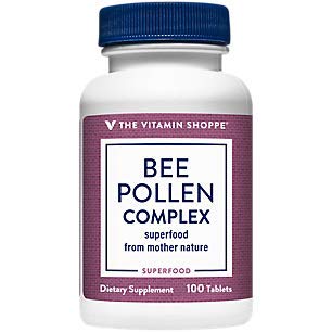 The Vitamin Shoppe Bee Pollen Complex 1,000MG, Superfood with Bee Propolis and Royal Jelly, Seasonal Immune System Support (100 Tablets)