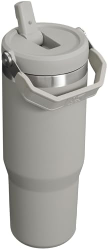 STANLEY IceFlow Stainless Steel Tumbler - Vacuum Insulated Water Bottle for Home, Office or Car Reusable Cup with Straw Leak Resistant Flip Cold for 12 Hours or Iced for 2 Days, Ash, 30 OZ / 0.89 L