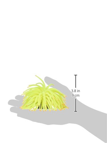 GloFish Yellow Anemone Ornament, Detailed Aquarium Ornament, Creates A Glowing Effect
