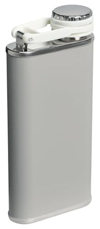 Thumbnail for Stanley Classic Easy Fill Wide Mouth Flask 8 oz | Leakproof Hip Flask | Hinge Connected Never Lose Cap | Insulated Stainless Steel Liquor Container | BPA-Free | Ash