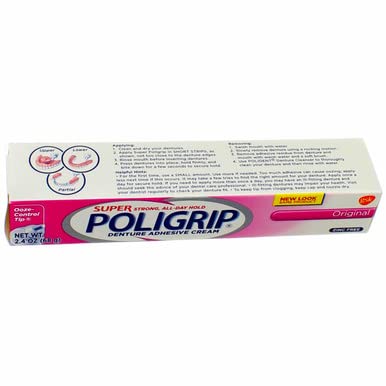 SUPER POLIGRIP Denture Adhesive Cream Original 2.40 oz