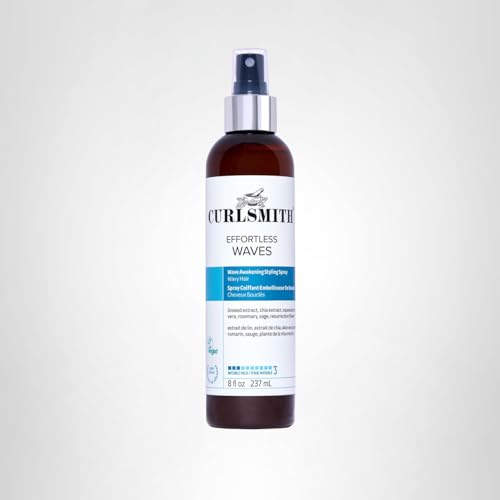 CURLSMITH - Effortless Waves Styling Spray, Lightweight and Moisturising, Reduce Frizz, Natural Look, For Wavy and Curly Hair, Vegan (8oz)