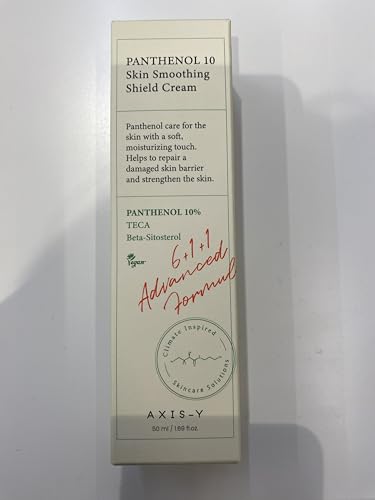 AXIS-Y Panthenol 10 Skin Smoothing Shield Cream - Daily Facial Moisturizer Barrier Cream for Long Lasting Hydration & Soothing - Vegan Korean Skin Care Face Lotion - 1.69 fl. oz.
