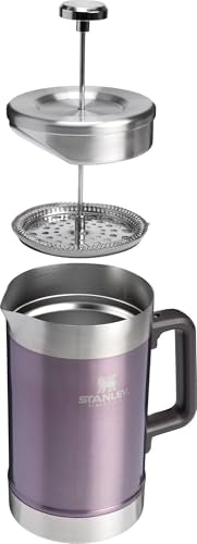 Thumbnail for STANLEY Classic Stay-Hot French Press Coffee Maker 48 oz | 5 Minute Brew, 4 Hours Hot | Mesh Filter for Coffee Grounds | Insulated Stainless Steel French Press | BPA-Free | Wisteria Shine