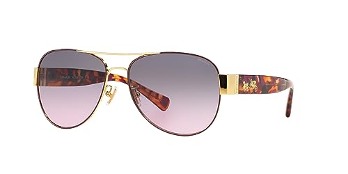 Coach HC7059 Sunglasses, Purple/Gold/Grey Purple Gradient, 58 mm