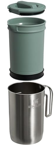 STANLEY All In One French Press Coffee Maker 32 oz | 5 Minute Brew, 4 Hours Hot | Mesh Filter for Coffee Grounds | Insulated Stainless Steel French Press | BPA-Free | Stainless Steel Shale
