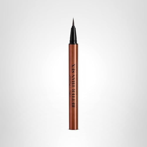 Too Faced Better Than Sex Easy Glide Liquid Eyeliner | Flake & Waterproof Liquid Eyeliner For Intense Pigment, 0.02 Fl Oz, Chocolate Brown