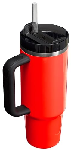 Stanley Quencher H2.0 Tumbler with Straw 30 oz | Flowstate 3-Position Lid | Cup Holder Compatible for Travel | Insulated Stainless Steel Cup | BPA-Free | Neon Orange