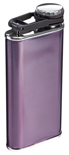 Stanley Classic Easy Fill Wide Mouth Flask 8 oz | Leakproof Hip Flask | Hinge Connected Never Lose Cap | Insulated Stainless Steel Liquor Container | BPA-Free | Wisteria Shine