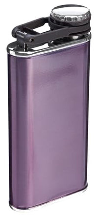 Thumbnail for Stanley Classic Easy Fill Wide Mouth Flask 8 oz | Leakproof Hip Flask | Hinge Connected Never Lose Cap | Insulated Stainless Steel Liquor Container | BPA-Free | Wisteria Shine