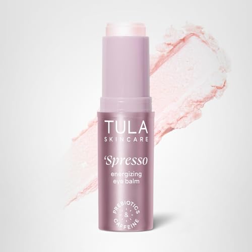 TULA Skin Care ‘Spresso Energizing Eye Balm, Rose Glow - Energizing & Hydrating Caffeine Under Eye Treatment for Dark Circles, Portable and Perfect to Use On-the-go, 0.35 oz.