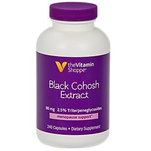 Black Cohosh Extract 80mg Menopausal Support, 2.5 Triterpene Glycosides Women's Health Support, Gluten Dairy, Soy Free (240 Capsules) by The Vitamin Shoppe