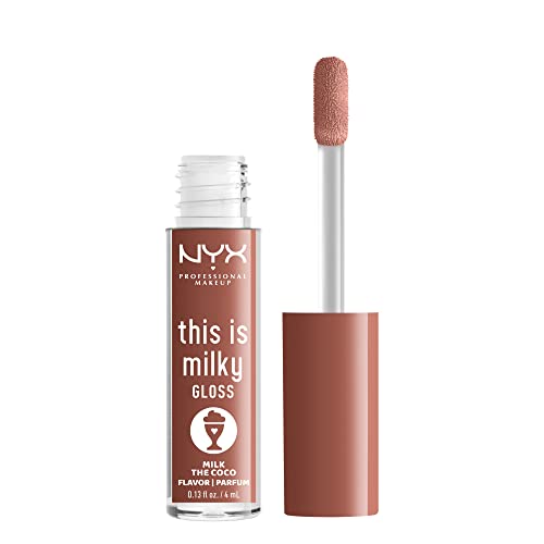 NYX PROFESSIONAL MAKEUP This Is Milky Gloss, Lip Gloss with 12 Hour Hydration, Vegan - Milk The Coco (Dark Chocolate) (Pack of 2)
