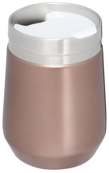 Stanley GO Everyday Wine Tumbler 10 oz | Press Fit Drink Through Lid | Beverage, Coffee, and Cocktail Cup | Insulated Stainless Steel Wine Glass | BPA-Free | Rose Quartz Glow