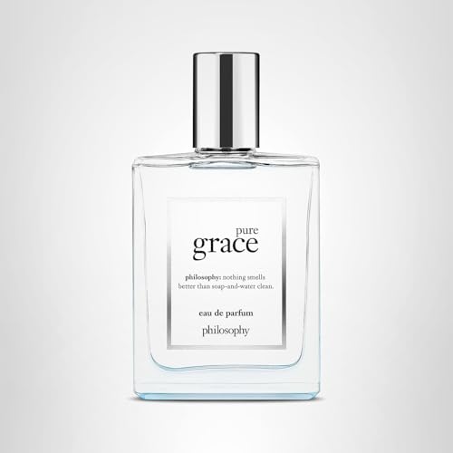 philosophy pure grace eau de parfum - crisp & clean women's perfume - with notes of water lily, leafy greens & musk - long lasting fragrance - 2 fl oz