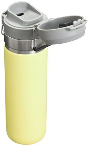 Stanley Quick Flip GO Water Bottle 24 oz | Push Button Lid | Leakproof and Packable for Travel and Sports | Insulated Stainless Steel | BPA-Free | Pomelo