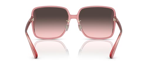 COACH Women's HC8368D Square Sunglasses, Transparent Berry/Grey Pink Gradient, 61 mm