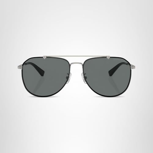 COACH Sunglasses HC 7164 936881 Satin Gunmetal/Black Grey Solid Polar Policarb