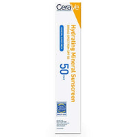 Thumbnail for CeraVe 100% Mineral Sunscreen SPF 50, Face sunscreen With Zinc Oxide & Titanium Dioxide, Hyaluronic Acid + Niacinamide + Ceramides, Oil Free, Travel Size 2.5 oz