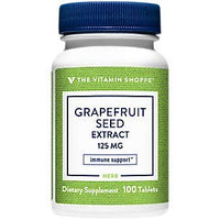 Thumbnail for The Vitamin Shoppe Grapefruit Seed Extract 125MG, Antioxidant Herbal Supplement for Travelers Immune Support with Seeds & Pulp of Fresh Grapefruit, Contains Citricidal Brand (100 Tablets)