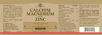 Thumbnail for Solgar Calcium Magnesium Plus Zinc, 250 Tablets - Promotes Healthy Bones and Teeth - Supports Nerve & Muscle Function - Non GMO, Vegan, Gluten Free, Dairy Free, Kosher, Halal - 83 Servings