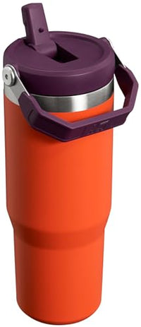 Thumbnail for Stanley IceFlow Flip Straw Tumbler with Handle 30 oz | Twist On Lid and Flip Up Straw | Leak Resistant Water Bottle | Insulated Stainless Steel |BPA-Free | Tigerlily Plum